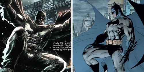 Izquierda: Batman por Lee Bermejo| Derecha: Batman por Jim Lee