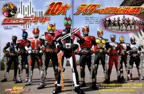 Los 10 primeros Kamen Rider de la era Heisei.