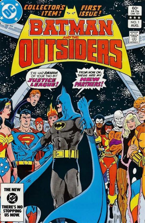 Mítica portada del primer número de Batman and the Outsiders