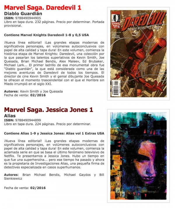 Detalle de los dos primeros volumenes de Marvel Saga.