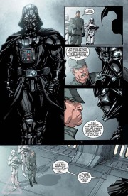 Darth Vader interactuando con el nuevo Coronel Bircher en el Star Wars de Brian Wood