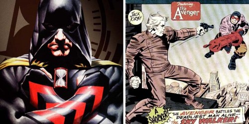 Izquierda: Hourman (Rick Tyler) | Derecha: The Avenger por el gran Jack Kirby
