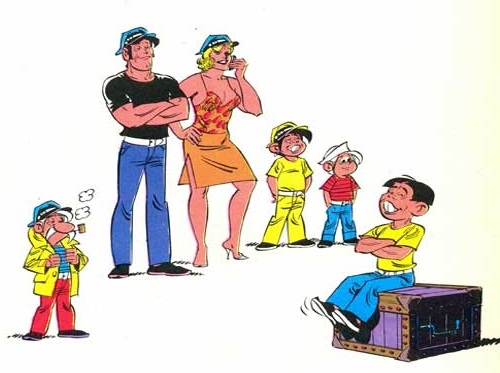 De izquierda a derecha: Capitán Pipa, Capitán Pantera, Jane, Makaike, Tim y Okura