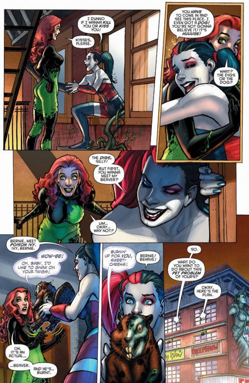 Página del Harley Quinn #2 donde la bisexualidad juega a ambos bandos