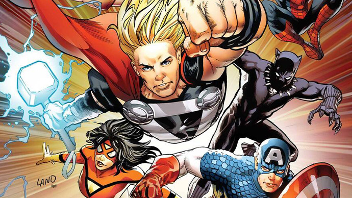 All-Out Avengers Greg Land Boletín Marvel