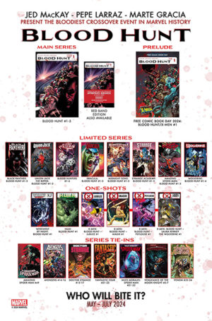 Blood Hunt all comics -Boletín Marvel 225-