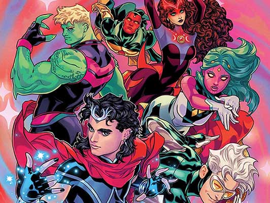 Wiccan and Hulkling Raid of Ultron -Boletín Marvel 320-