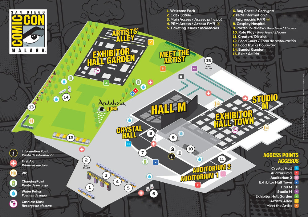 Plano de San Diego Comic-Con Málaga